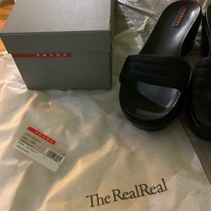 Prada platform sandals.